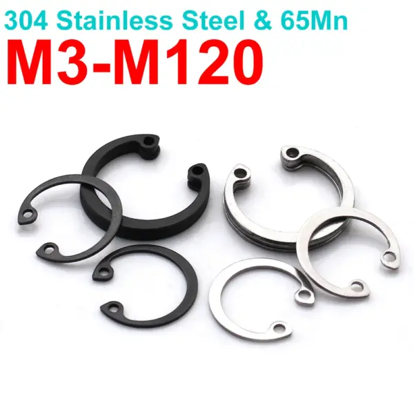 304 Stainless Steel 65Mn Internal Circlip Retaining Ring Snap Ring for Bore GB893 C Type Bearing Clip M3-M120