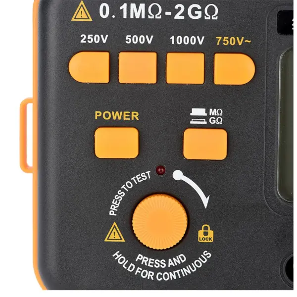 Insulation Resistance Tester VC60B Digital High Voltage Megohmmeter 250V 500V 1000V 1999 Count LCD Backlight Display