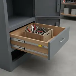 Heavy Duty Drawer Slides, 1 Pair 30inch Locking Drawer Slides, 500lbs Load Capacity, Side Mount Ball Bearing Drawer Glides, Full Extension Industrial Locking Rail