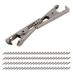 PZHI-100PCS 1.06IN / 27Mm Mini Metal Alligator Clips, Crocodile Clamps Silver Tone Nickel Plated Test Line Spring Clamps.