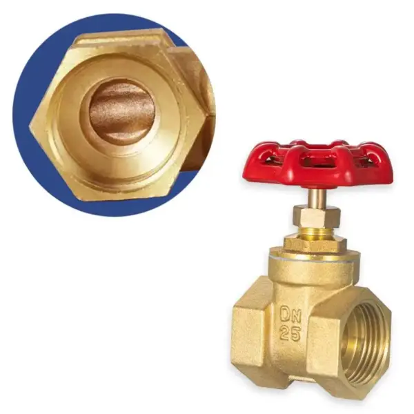 1Pcs 1/2" 3/4" 1" Water Valve Switch Valve Female Thread Brass Gate Valve With Steel Handwheel Gate Valves