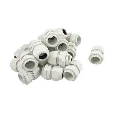 20 Pcs PG19 24mm Thread Diameter IP67 Waterproof Plastic Cable Gland Fastener