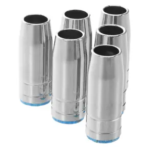 6Pcs Conical Welding Nozzle Shield Cups Chrome-Plated Brass Gas Protection Cap for Mig Tig Torch Industrial Automotive Repair