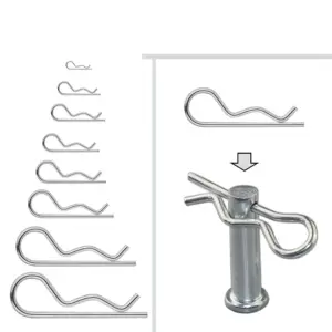 100pcs Multiple Size R-Type Cotter Pins Set R Type Spring Cotter Pin Wave Shape Split Clip Clamp Hair Tractor Pin For Car