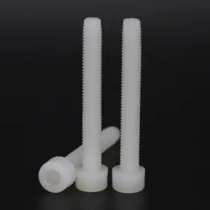 M3*12 M3x12 M3*15 M3x15 M3*20 M3x20 M3*25 M3x25 White Nylon Plastic Insulation knurling Cap Hex Hexagon Socket Allen Head Screw