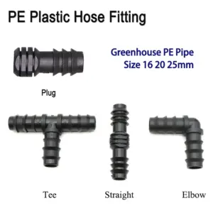 5/10pcs Greenhouse PE Pipe 16 20 25 mm Tee Straight Elbow Plug Irrigation Pipe Fitting Micro Spray Irrigation Accessories