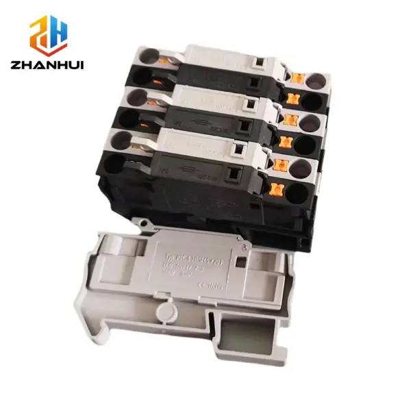 5 Pieces DIN Rail Fuse Terminal Block PTC 4-HESI Push-in Disconnect Connector Industrial Electrical Wiring Module