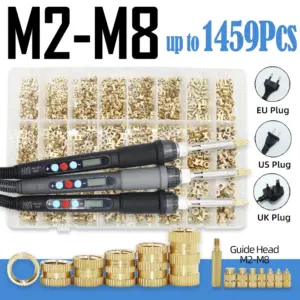 Threaded Heat Set Insert Digital Electric Soldering Iron Tip M2 M3 M4 M5 M6 M8 3D Printer Plastic Brass Nut Embed Insertion Tool