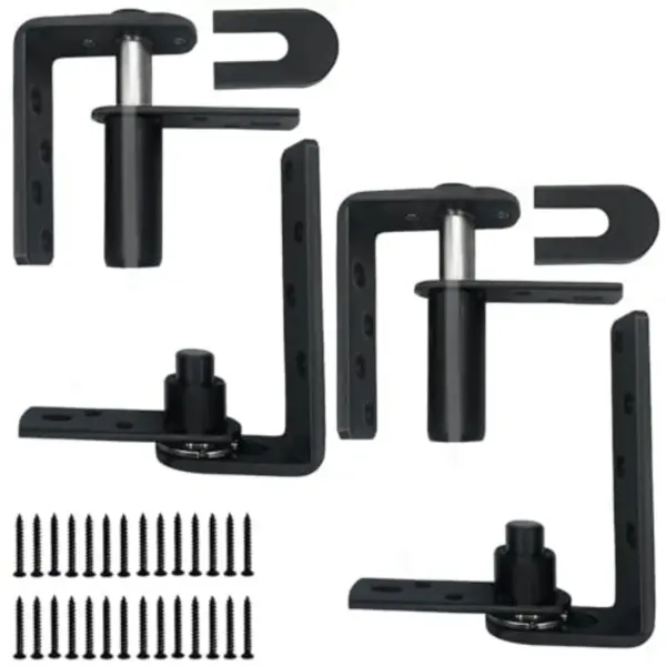 upgraded Saloon Door Hinge - Self Return Double Swinging Door Hardware, Cafe and Bar Door Hinges - Gravity Hinge Heavy Duty Bla