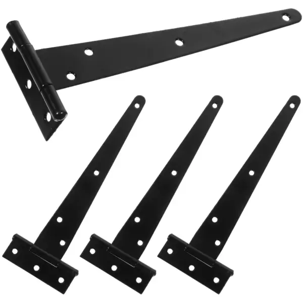 4pcs 8 Inches T Shape Hinges Heavy Duty Galvanized Iron Hinges For Gate Door Furniture Rugged Corrosion Resistant Sturdy