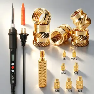 Heat Set Insert Tool Tips M2 M3 M4 M5 Soldering Iron Press Tool for Plastic 3D Printer Brass Metric Knurled Threaded Inserts Nut