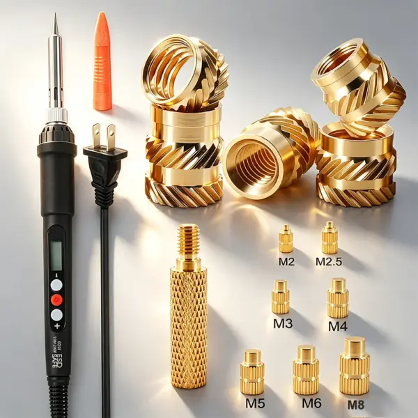 Heat Set Insert Tool Tips M2 M3 M4 M5 Soldering Iron Press Tool for Plastic 3D Printer Brass Metric Knurled Threaded Inserts Nut