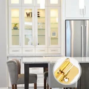 2Pcs Golden Zinc Alloy Hinges Heavy Duty Cabinet Furniture Door Hinge Smooth Sliding Fixing Supply for Wardrobe Bookcase Shoe