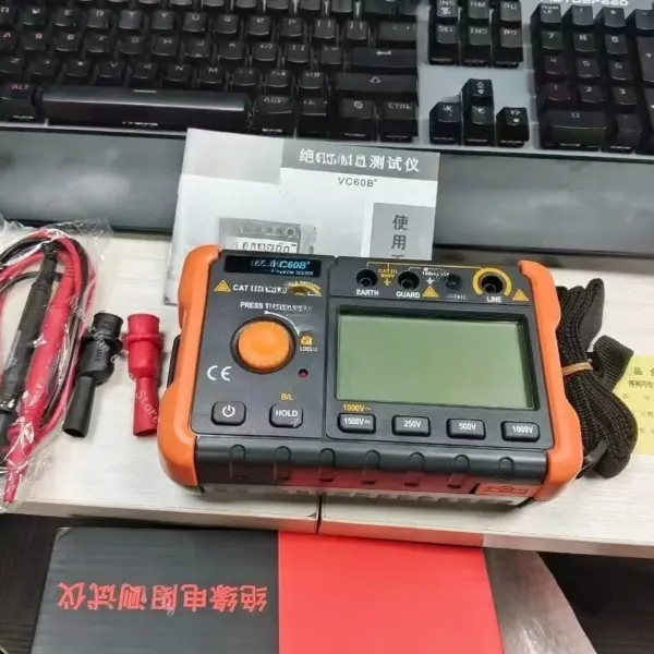 60B + megohm meter, 1000V insulation resistance tester, accurate measurement of electrical insulation performance.