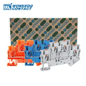 Din Rail Terminal Block PTTB 2.5 Push-in Double Level Electrical Connector 2 Layer 2.5mm² Connection Plug Wire PTTB2.5