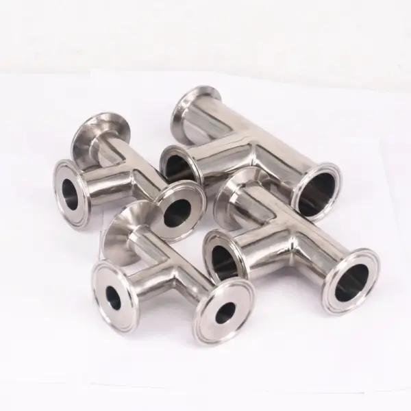 Tube O/D 12.7-108mm Ferrule O/D 25.4/50.5/64/77.5/89/106/119mm Tri Clamp Equal Tee 304 Stainless Sanitary Pipe Fitting Brew Beer