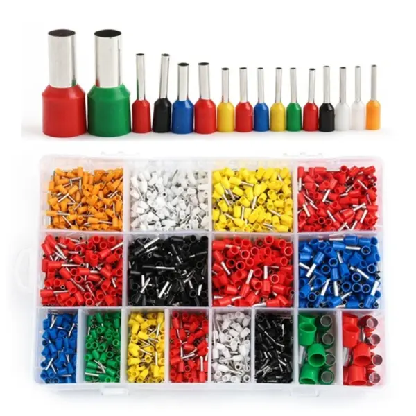 400/1200/2120PCS Cord Pin End Terminals Kit Insulated Copper Tube Electrical Wire Crimp Terminals Tubular Crimping Connectors