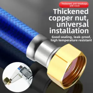 Universal G1/2 Inch Faucet Braided Water Pipe Stainless Steel 20/50/80cm Faucet Inlet Hose Flexible Anti Winding