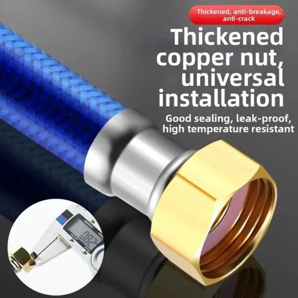 Universal G1/2 Inch Faucet Braided Water Pipe Stainless Steel 20/50/80cm Faucet Inlet Hose Flexible Anti Winding