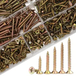 M3.5 M4 Color zinc wood screw set, Phillips head flathead self-tapping screws, countersunk metal screws and drywall screws