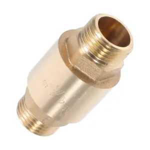 Brass Vertical Check Valve Dual Female Thread Non Return Valve Prevent Backflow in Hvac Pumps Compressors 12 Inch Golden