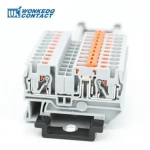 10Pcs PT4-MT Separation of Circuits Knife-Disconnect Terminal Blocks Din Rail Push-in Connection 4mm2 Wire Connector