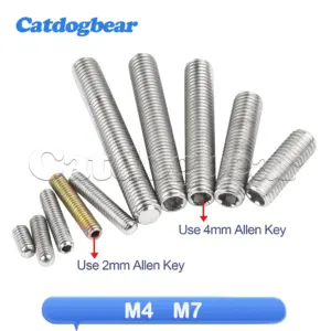 Catdogbear Titanium Ti Bolt M4/M7 Length 8mm~50mm Hexagon Socket Head Cap Screw End Headless Bolt