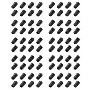 AA81-80 PCS PG7 Black Plastic Waterproof Cable Gland Connector 3-6.5Mm