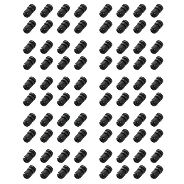 AA81-80 PCS PG7 Black Plastic Waterproof Cable Gland Connector 3-6.5Mm