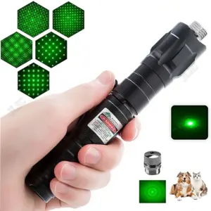 (Do not provide batteries)Green Laser Pointer 5 pcs Cap Teaching Tool Pet Automatic Cat Toys Laser Focus Adjustable Lazer Pen