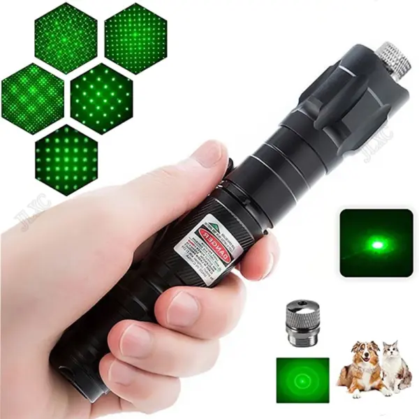 (Do not provide batteries)Green Laser Pointer 5 pcs Cap Teaching Tool Pet Automatic Cat Toys Laser Focus Adjustable Lazer Pen