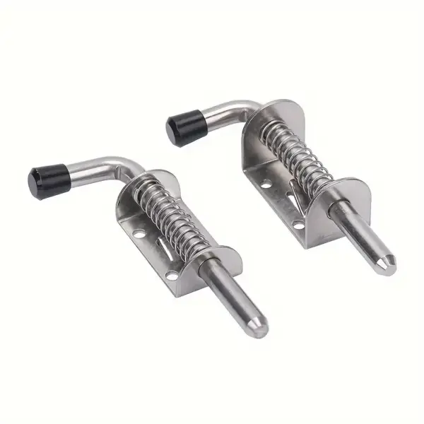 Heavy Duty 304 Stainless Steel Spring Latch - Polished, Multi-directional Cabinets and Door Hinges with Secure Locking Mechanism