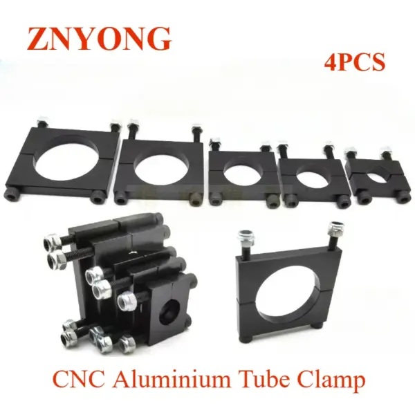 4pcs Black 8/10/12/14/16/20/25/30mm CNC Aluminium Tube Clamp Motor Mount Fixture Clip Holder for Multi-axis Fixed-wing Aircraft