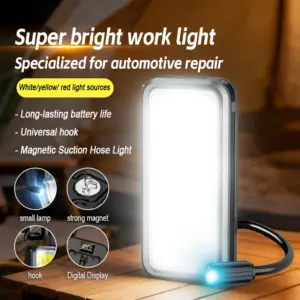 Work Light Floodlight Flashlight Built-in Battery Power Display Car Repair Emergency Lamp Magnetic Pickup Tool Telescoping light