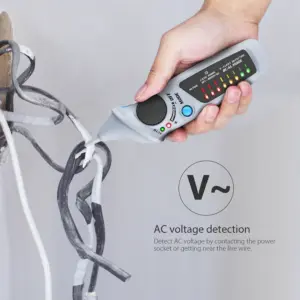 AVD06 Non Contact Electrical Tester for Voltage Detection in Wires Outlets and Panels AC 12V to 1000V Gray ABS Design