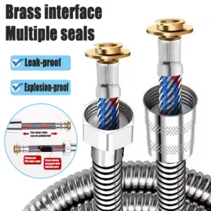1.5/2/3M Stainless Steel Braided Inner Pipe Flexible Shower Hose High Pressure Explosion-proof Bathroom Extension Shower Tube