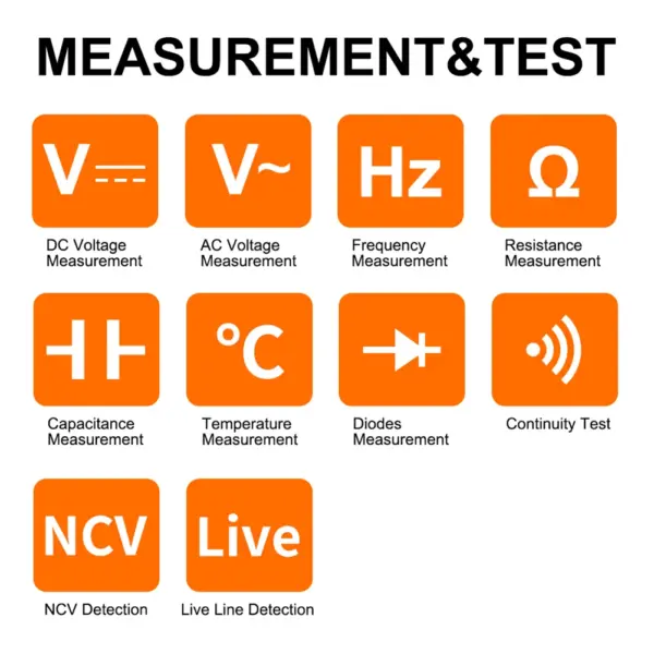 Multimeter With Flashlight Auto-ranging 6000 Counts Digital Multimeter Auto Power Off Buzzer Test Switch Compact Design