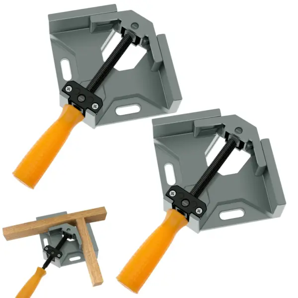 2Pcs Right Angle Clamp Aluminium Alloy Adjustable 90 Degree Corner Woodworking Clamp for Welding Framing Drilling Doweling