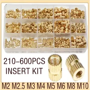 M2 M2.5 M3 M4 M5 M6 M8 M10 Brass Heat Set Threaded Insert Nut Hot Melt Knurled Inserts Double Twill Embedment Copper Nut Kit