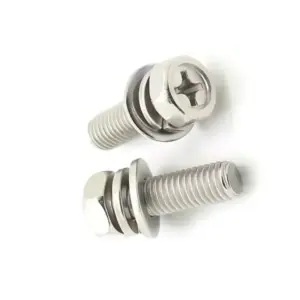 10pcs M6 M8 Hex Phillips Cross Head Bolt, Phillips Hexagon Screws Flat Spring Washers Set 316 Stainless Steel L=12-50mm