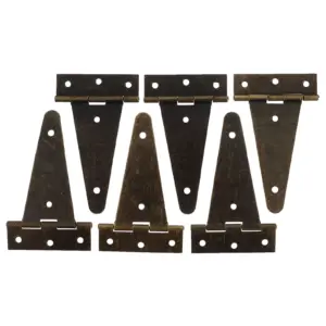 6Pcs Rustic Gate Strap Hinges Barn Door Hardware Iron Galvanized Heavy Duty Cabinet Door Furniture Fitting Accessories