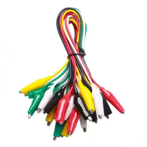 10-Piece 5-Color Test Lead Set with Alligator Clips, 20.5in 22AWG Copper Wire, Soldered & Stamped