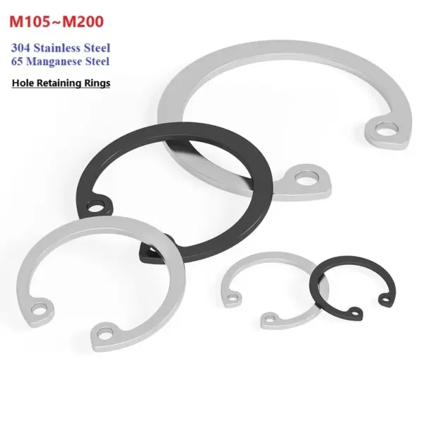 Hole Retaining Rings Internal Circlip Retaining Ring 304 Stainless Steel/65Manganese Steel M105~M200 C-clip Snap Ring Metric