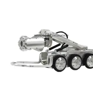 6 Wheel Drive Electric Lighting CCTV Sewer Pipe Inspection Crawling Robot Pan Tilt Zoom HD Camera