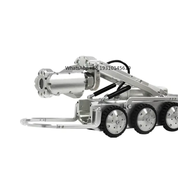 6 Wheel Drive Electric Lighting CCTV Sewer Pipe Inspection Crawling Robot Pan Tilt Zoom HD Camera