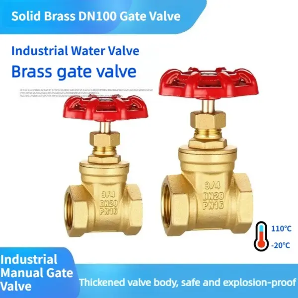 Brass Gate Valve DN100 4 Inch NPT Internal Thread Industrial Manual Water Shut Off Valve Fire System