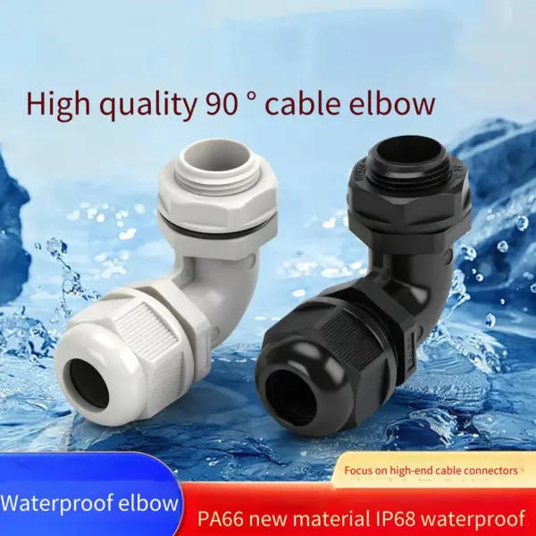 90° Elbow Cable Waterproof Connector M12-M40 Environmentally Friendly ROHS Wire Fixed Head Flame Retardant Gland