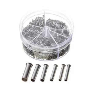 1900pcs Wire Ferrules Kit Uninsulated Bare Copper Cable End Sleeves for Crimping Electrical Connectors