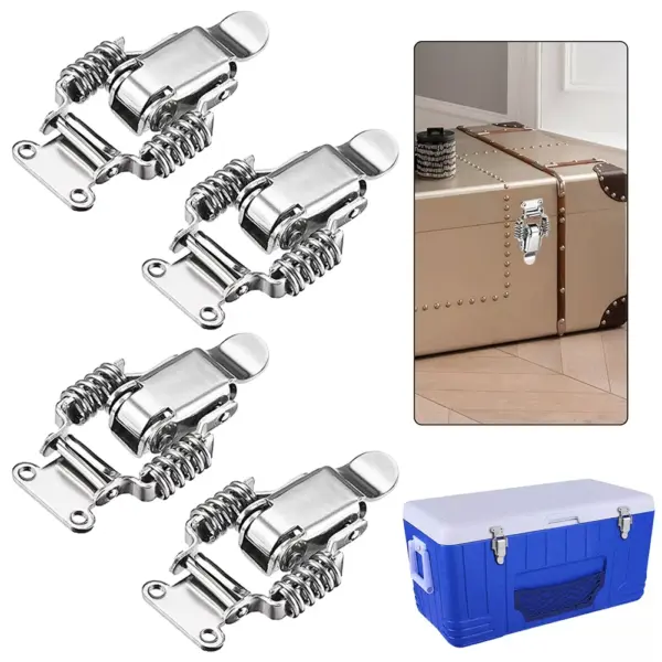 4PCS Toggle Latches Double Spring Loaded Clamp Clip Case Box Latch Catch Toggle Tension Lock Lever Clasp Lock Snap