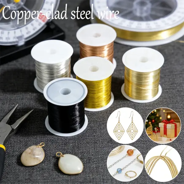 1-6pcs 100M 0.3/0.4mm Golds Silver Black Light Golden KC Golden Color Metal Wire For DIY non fading bead string jewelry cord
